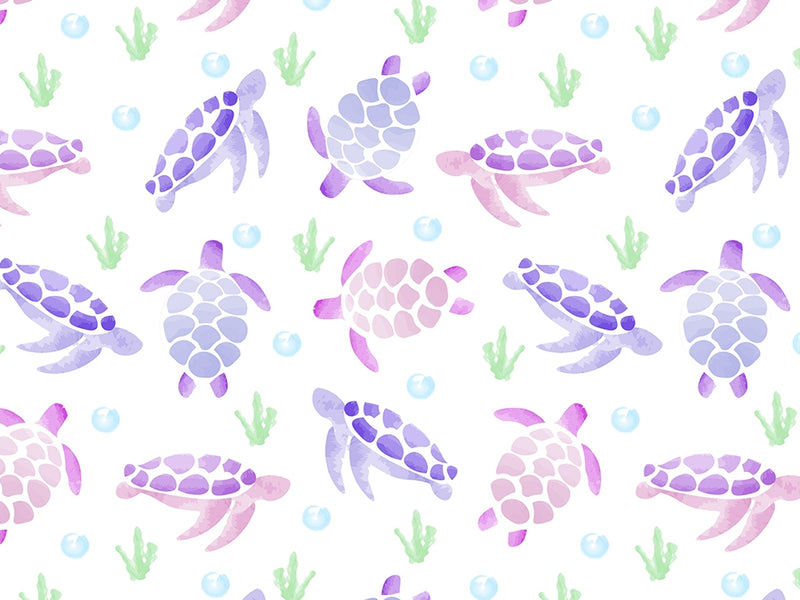 Watercolor Turtles Marine Life Vinyl Wrap Pattern~Rwraps Series 914 Digitally Printed Vinyl Wrap~0