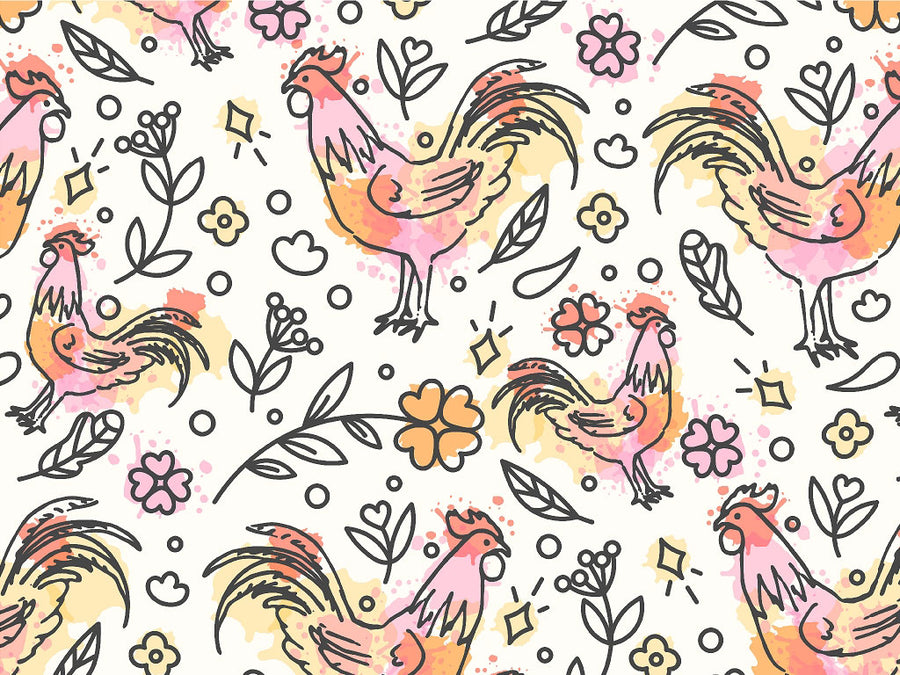 Watercolor Wakeup Birds Vinyl Wrap Pattern~Rwraps Series 914 Digitally Printed Vinyl Wrap~0