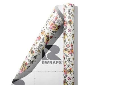 Watercolor Wakeup Birds Wrap Film Sheets~Rwraps Series 914 Watercolor Wakeup Birds Scrolled Sheet~3