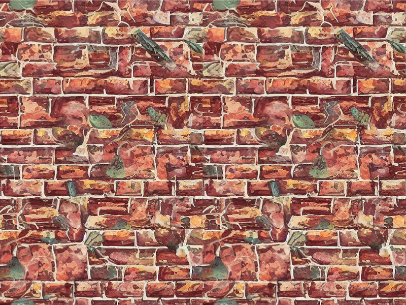 Watercolor Weeds Brick Vinyl Wrap Pattern~Rwraps Series 914 Digitally Printed Vinyl Wrap~0
