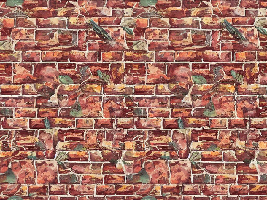 Watercolor Weeds Brick Vinyl Wrap Pattern~Rwraps Series 914 Digitally Printed Vinyl Wrap~0