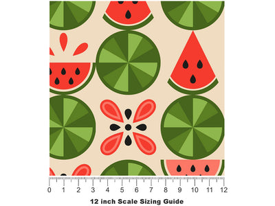Watermelon Cravings Mosaic Vinyl Film Pattern Size 12 inch Scale~Rwraps Watermelon Cravings Mosaic Sizing Chart~2