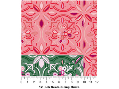 Watermelon Tile Vinyl Film Pattern Size 12 inch Scale~Rwraps Watermelon Tile Sizing Chart~3