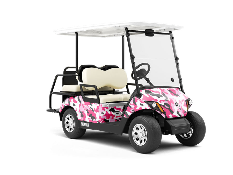 Watermelon Napalm Camouflage Wrapped Golf Cart