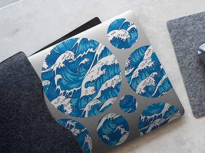wave goodbye tattoo DIY Laptop Stickers
