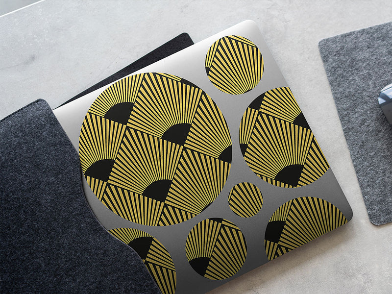 wave the fan art deco DIY Laptop Stickers