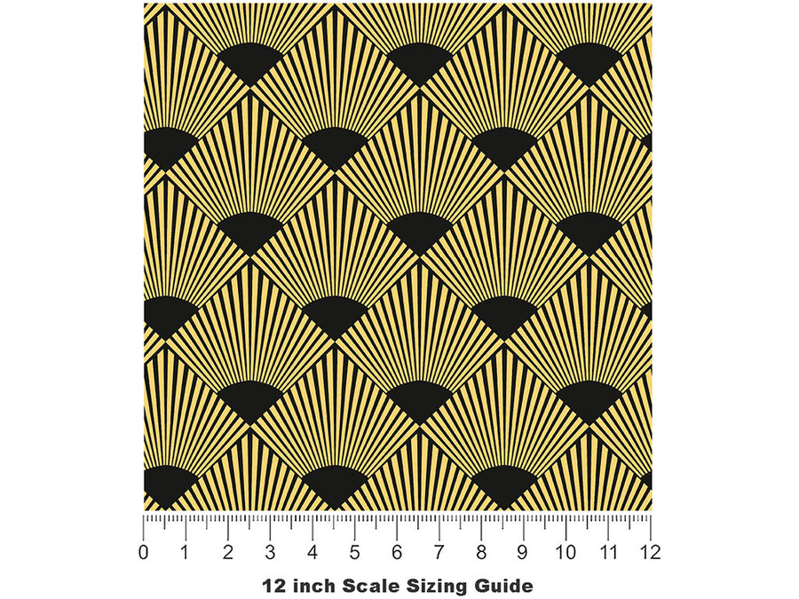 Wave the Fan Art Deco Vinyl Film Pattern Size 12 inch Scale~Rwraps Wave the Fan Art Deco Sizing Chart~2