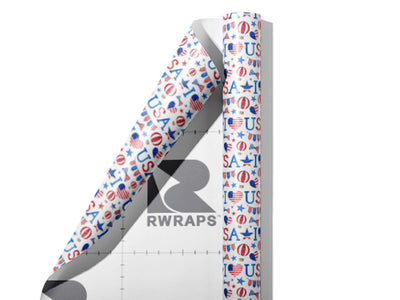 We Love Americana Wrap Film Sheets~Rwraps Series 914 We Love Americana Scrolled Sheet~4