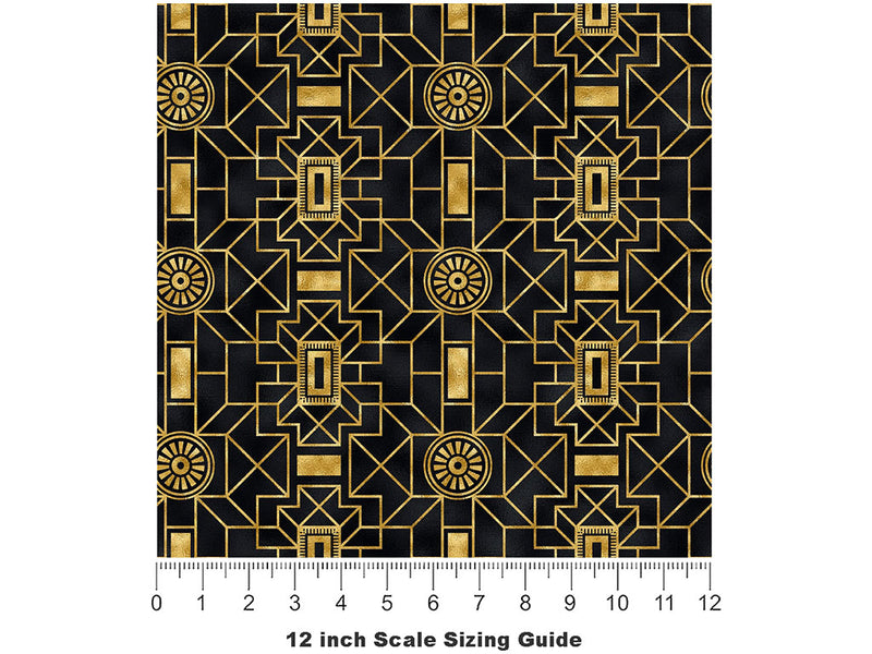 Wealth  Art Deco Vinyl Film Pattern Size 12 inch Scale~Rwraps Wealth  Art Deco Sizing Chart~2