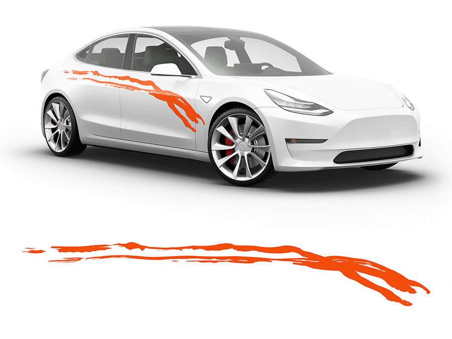 3M Bright Orange Wear Away Body Graphic~Full Side Auto Decal Kit~0