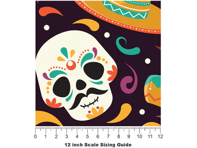 Welcome Home Day of the Dead Vinyl Film Pattern Size 12 inch Scale~Rwraps Welcome Home Day of the Dead Sizing Chart~2