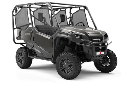 Welded Black Diamond Plate Utility Vehicle Vinyl Wrap