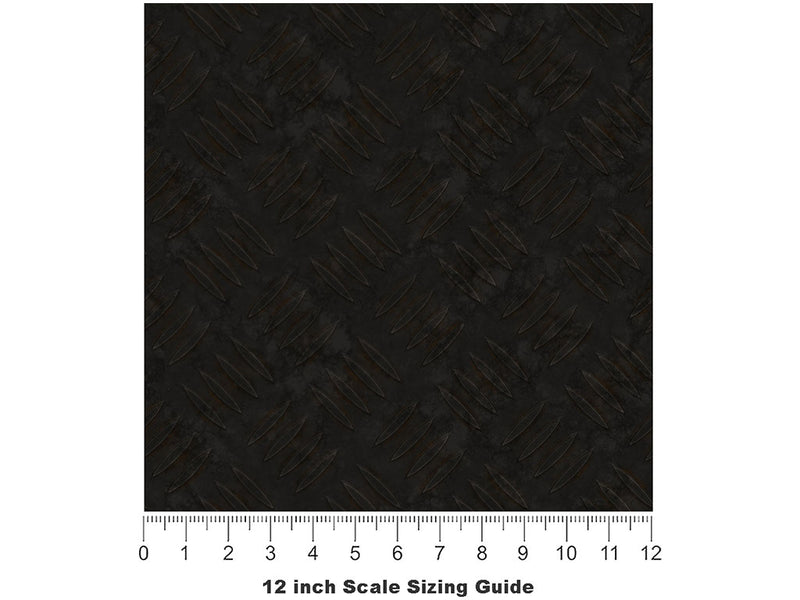 Welded Black Diamond Plate Vinyl Film Pattern Size 12 inch Scale~Rwraps Welded Black Sizing Chart~2