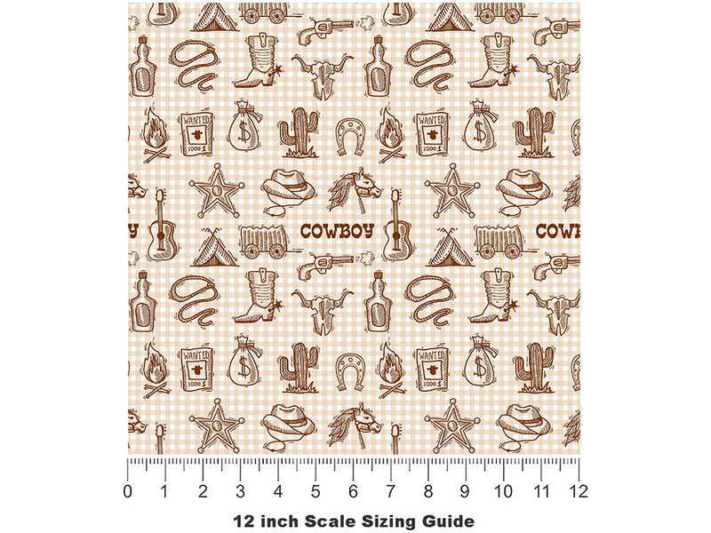 Western Dreams Cowboy Vinyl Film Pattern Size 12 inch Scale~Rwraps Western Dreams Cowboy Sizing Chart~2
