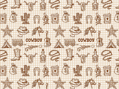 Western Dreams Cowboy Vinyl Wrap Pattern~Rwraps Series 914 Digitally Printed Vinyl Wrap~0