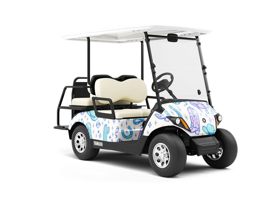 Western Sparkle Cowboy Wrapped Golf Cart