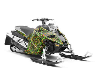 Wet Grass Paint Splatter Custom Wrapped Snowmobile