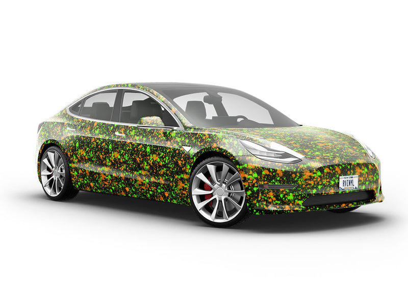 Wet Grass Paint Splatter Vehicle Vinyl Wrap