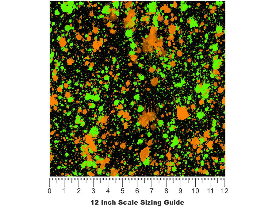 Wet Grass Paint Splatter Vinyl Film Pattern Size 12 inch Scale~Rwraps Wet Grass Paint Splatter Sizing Chart~2