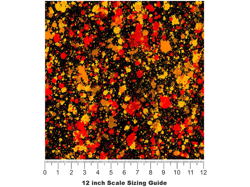 Wet Leaves Paint Splatter Vinyl Film Pattern Size 12 inch Scale~Rwraps Wet Leaves Paint Splatter Sizing Chart~2