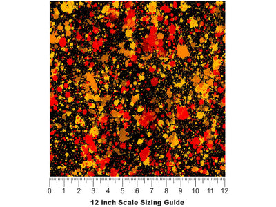 Wet Leaves Paint Splatter Vinyl Film Pattern Size 12 inch Scale~Rwraps Wet Leaves Paint Splatter Sizing Chart~2