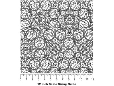 White Alchemy Mandala Vinyl Film Pattern Size 12 inch Scale~Rwraps White Alchemy Mandala Sizing Chart~2