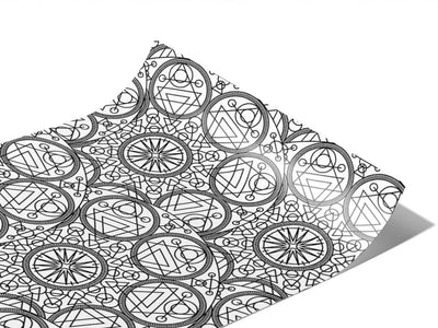 White Alchemy Mandala Vinyl Wraps~Rwraps Series 914 Digitally Printed Vinyl Wrap~0