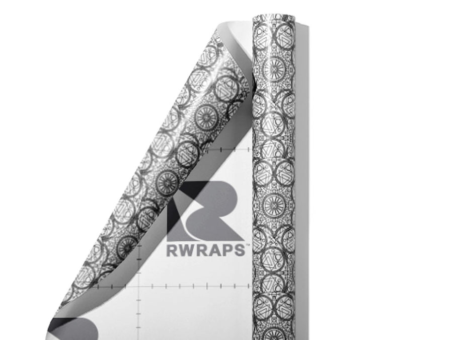White Alchemy Mandala Wrap Film Sheets~Rwraps Series 914 White Alchemy Mandala Scrolled Sheet~3