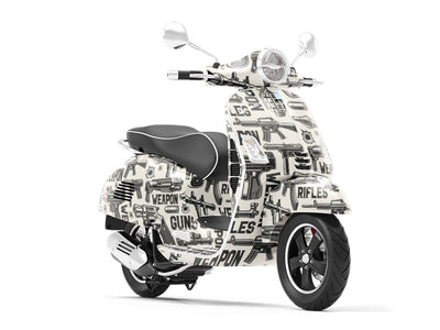White Arsenal Weapon Vespa Scooter Wrap Film