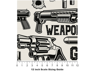 White Arsenal Weapon Vinyl Film Pattern Size 12 inch Scale~Rwraps White Arsenal Weapon Sizing Chart~2