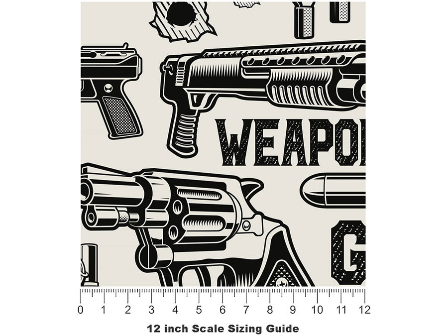 White Arsenal Weapon Vinyl Film Pattern Size 12 inch Scale~Rwraps White Arsenal Weapon Sizing Chart~2