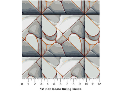 White Break Tile Vinyl Film Pattern Size 12 inch Scale~Rwraps White Break Tile Sizing Chart~3