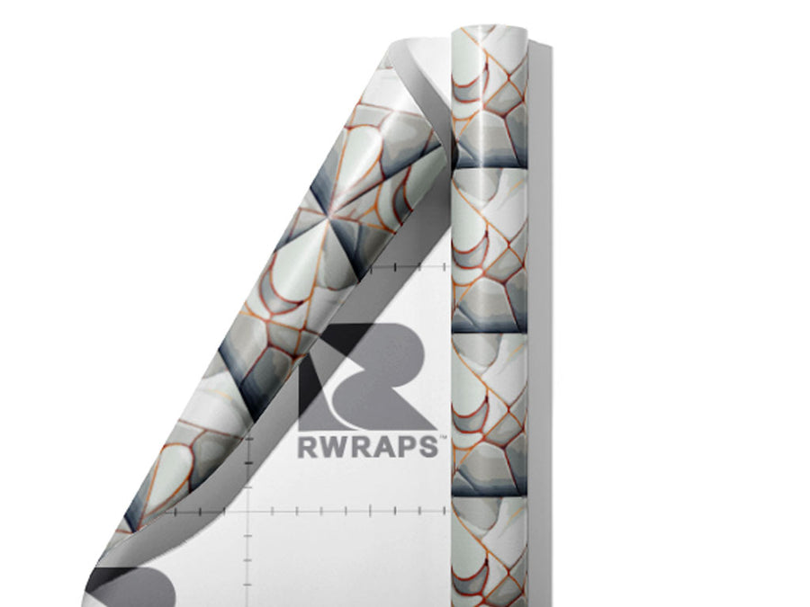 White Break Tile Wrap Film Sheets~Rwraps Series 914 White Break Tile Scrolled Sheet~4