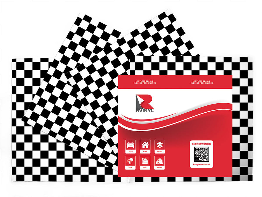 white checkered Craft Vinyl Sheet Pack