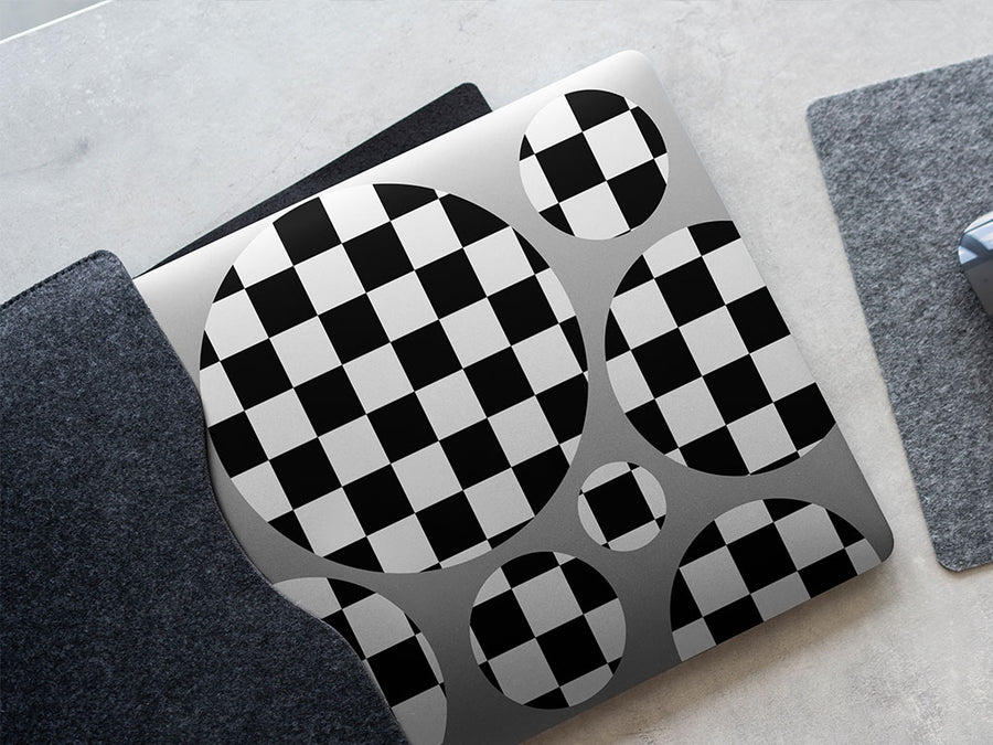 white checkered DIY Laptop Stickers