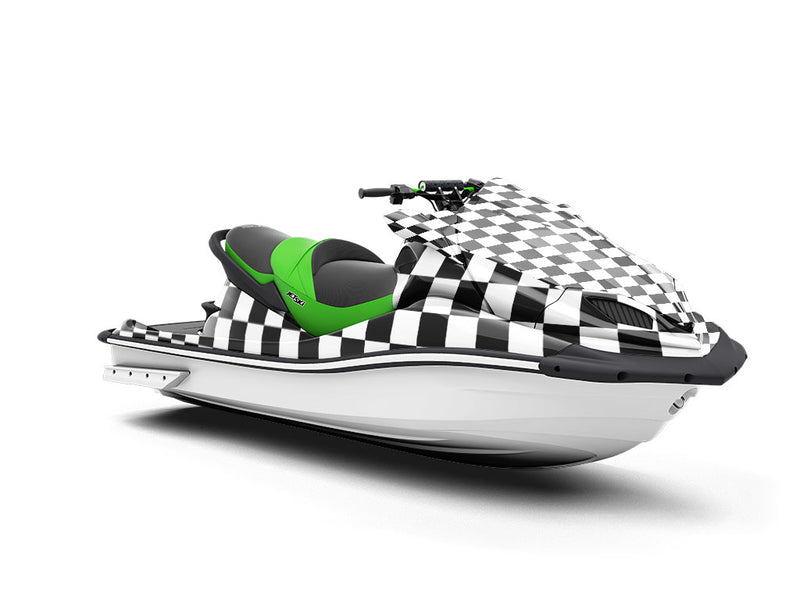 White Checkered Jet Ski Vinyl Customized Wrap