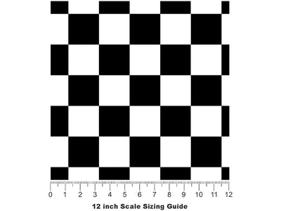 White Name3 Checkered Vinyl Film Pattern Size 12 inch Scale~Rwraps White Name3 Checkered Sizing Chart~3