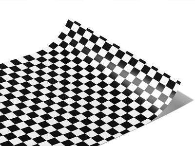 White Checkered Vinyl Wraps~Rwraps Series 914 Digitally Printed Vinyl Wrap~1