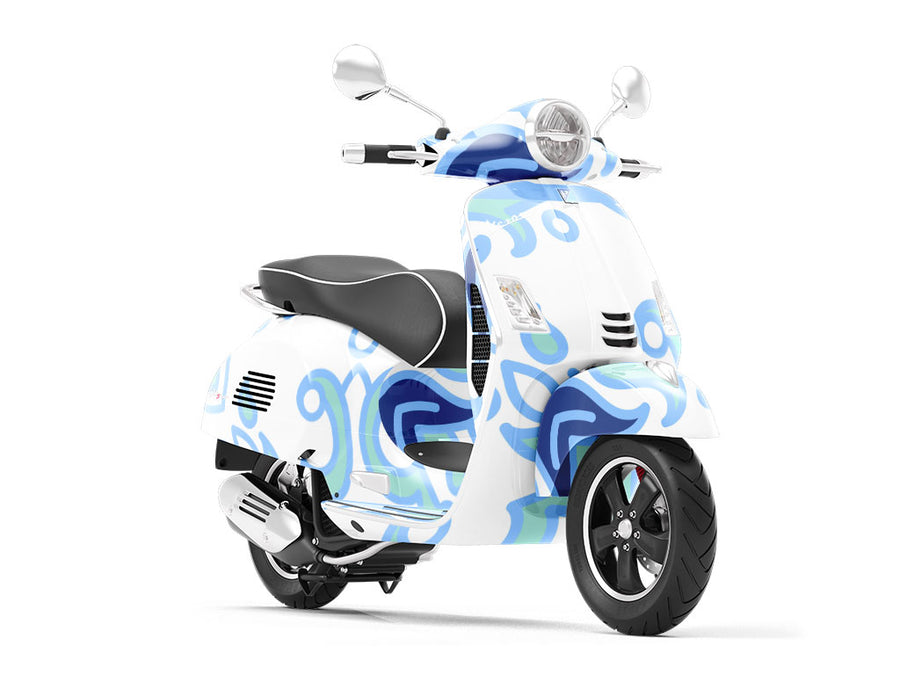 White Compass Tile Vespa Scooter Wrap Film