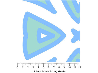 White Compass Tile Vinyl Film Pattern Size 12 inch Scale~Rwraps White Compass Tile Sizing Chart~3