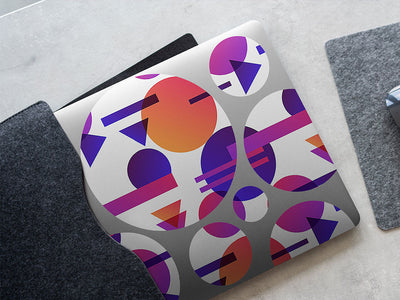 white cosmopolitan abstract geometric DIY Laptop Stickers