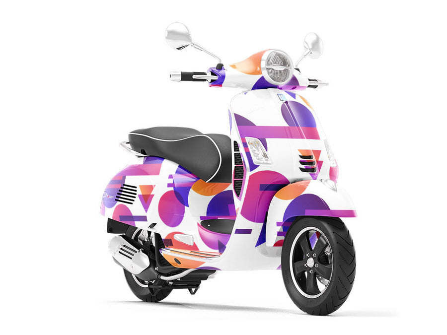 White Cosmopolitan Abstract Vespa Scooter Wrap Film