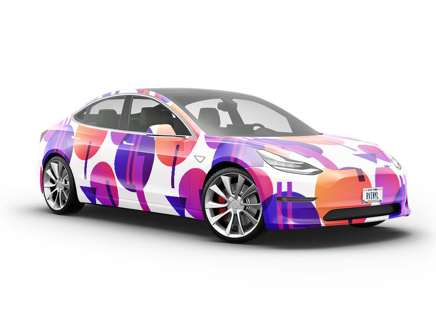 White Cosmopolitan Abstract Vehicle Vinyl Wrap