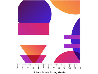White Cosmopolitan Abstract Vinyl Film Pattern Size 12 inch Scale~Rwraps White Cosmopolitan Abstract Sizing Chart~2
