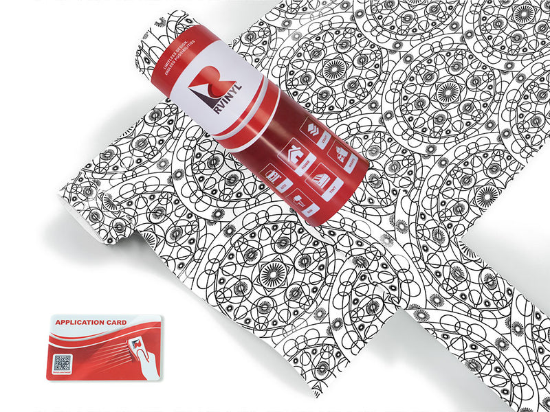 white cylindrical mandala Craft Vinyl Roll