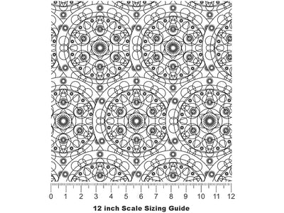 White Cylindrical Mandala Vinyl Film Pattern Size 12 inch Scale~Rwraps White Cylindrical Mandala Sizing Chart~2