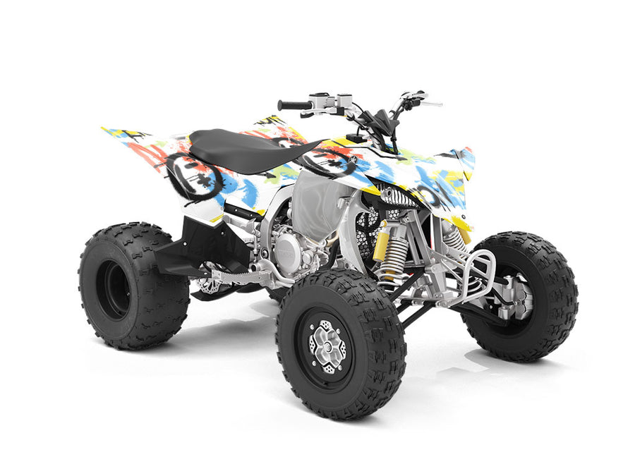 White Evolution Graffiti ATV Wrapping Vinyl