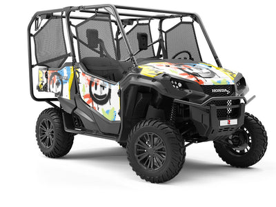 White Evolution Graffiti Utility Vehicle Vinyl Wrap