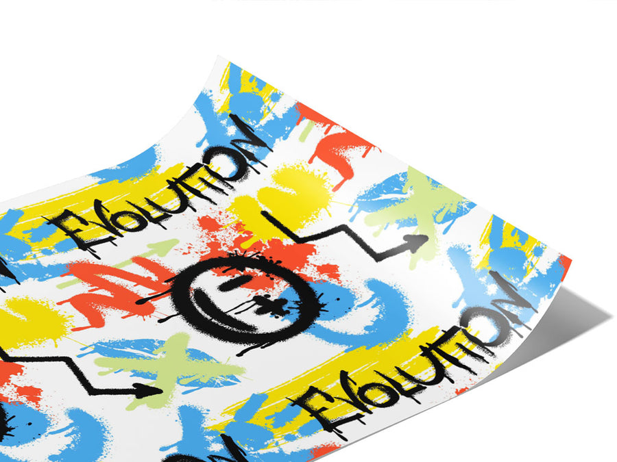 White Evolution Graffiti Vinyl Wraps~Rwraps Series 914 Digitally Printed Vinyl Wrap~1