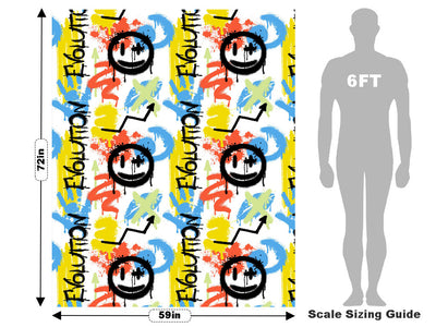 White Evolution Graffiti Vehicle Wrap Scale~Rwraps Series 914 White Evolution Graffiti Measurements~2